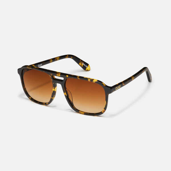 QUAY On The Fly Sunglasses - Shiny Yellow Tort/Orange