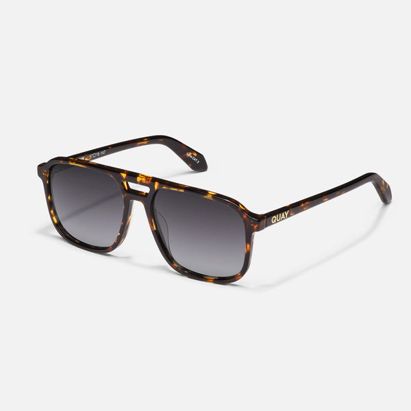 QUAY On The Fly Sunglasses - Tort/Smoke Polarized