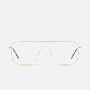 QUAY Poster Boy Mini Blue Light Glasses - Gold/Clear Aviator