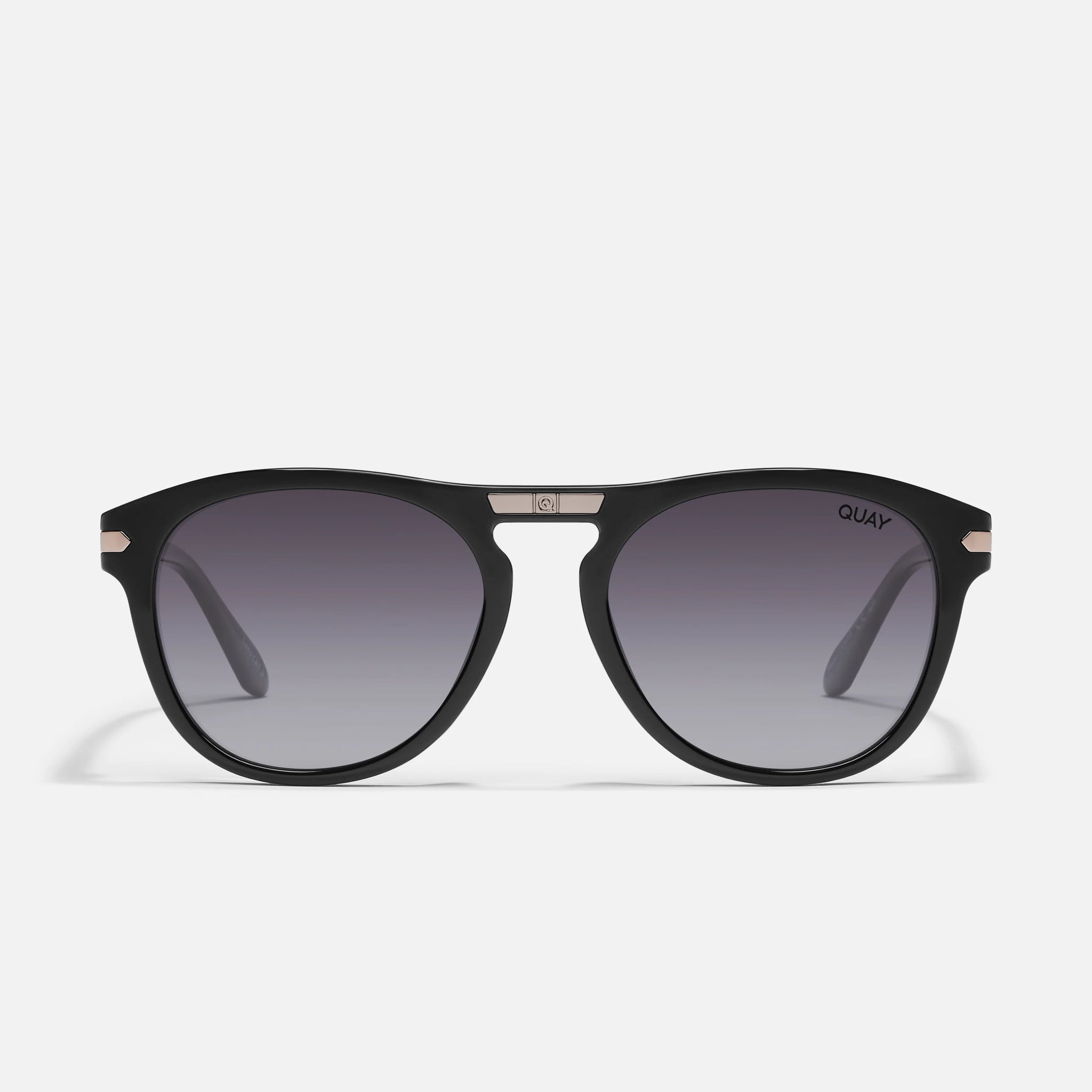 QUAY Slicked Back Sunglasses - Black/Smoke Polarized