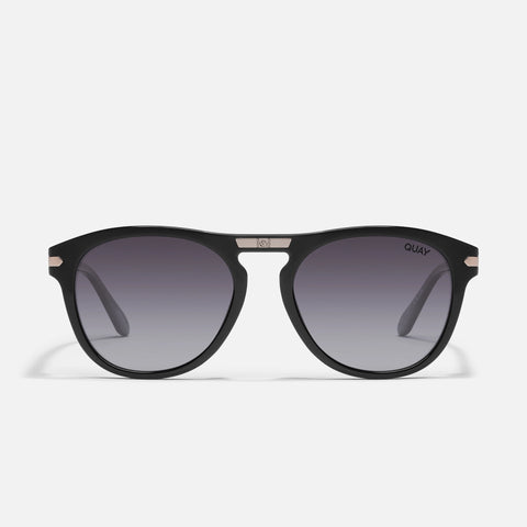 QUAY Slicked Back Sunglasses - Black/Smoke Polarized