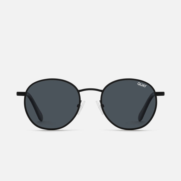 QUAY Talk Circles Sunglasses - Black/Smoke Polarized