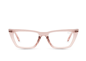 QUAY The Kween Blue Light Glasses - Crystal Oat/Clear
