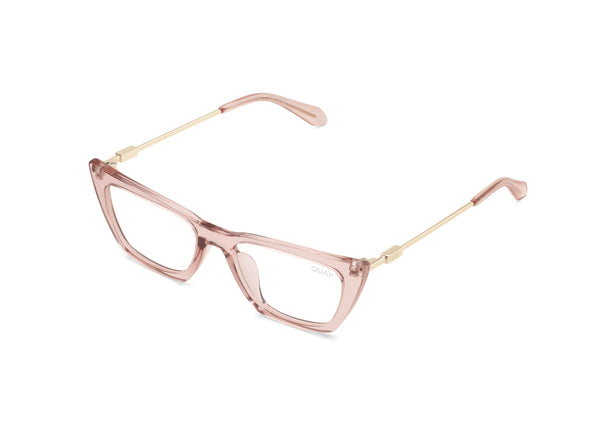 QUAY The Kween Blue Light Glasses - Crystal Oat/Clear