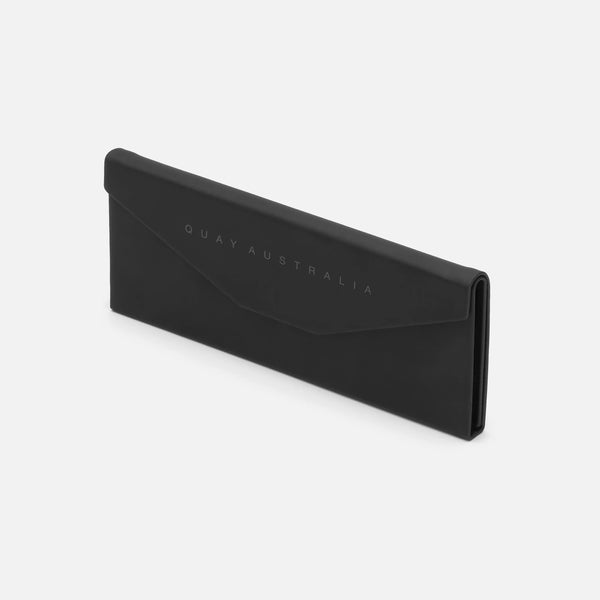 QUAY Embossed Tri Fold Case - Matte Black/Black