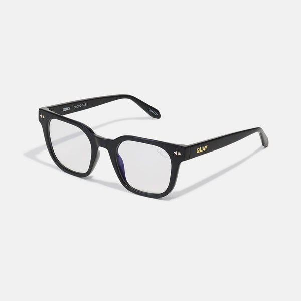 QUAY Page Turner Blue Light Glasses - Black/Clear