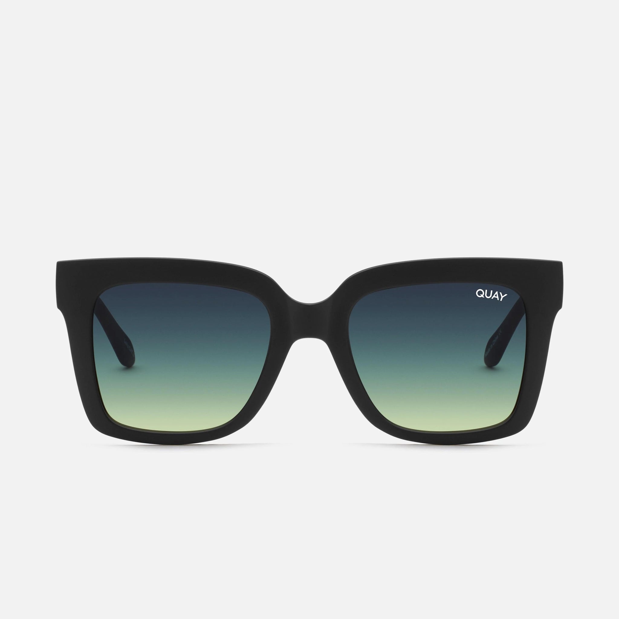 QUAY Icy Sunglasses - Matte Black/Smoke Green