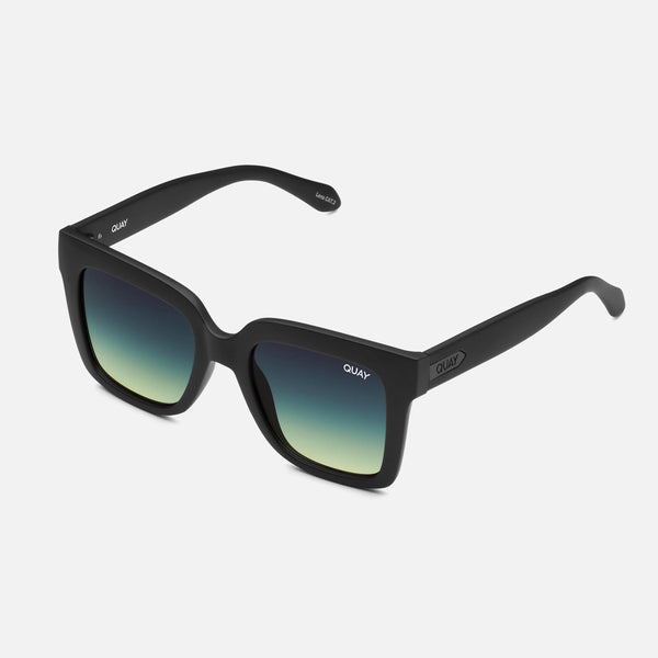 QUAY Icy Sunglasses - Matte Black/Smoke Green