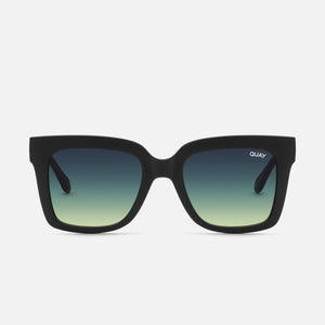 QUAY Icy Sunglasses - Matte Black/Smoke Green