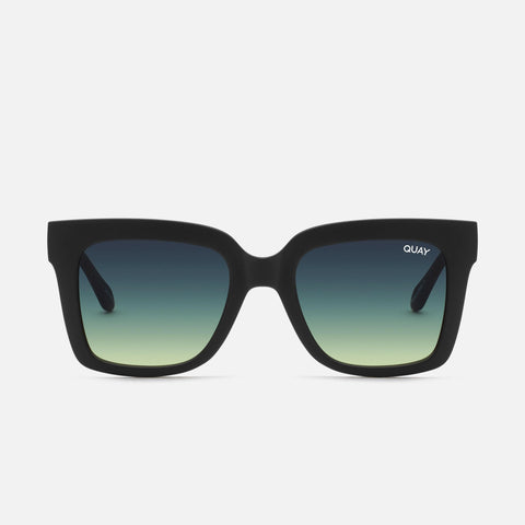 QUAY Icy Sunglasses - Matte Black/Smoke Green