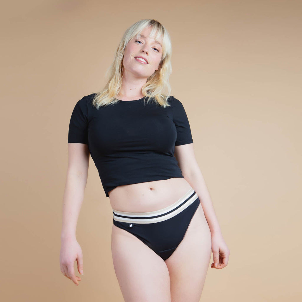XULA Eco Period Underwear  Emma Gold Panty + Moderate Flow Pad Pack –  PRESENCE Paris