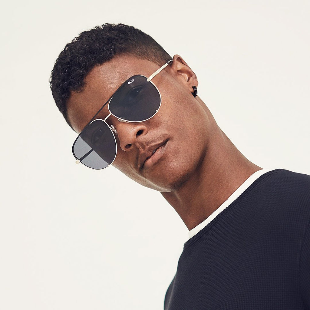 Black and shop gold quay sunglasses