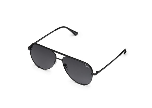 QUAY High Key Micro Sunglasses - Black/Smoke Polarized