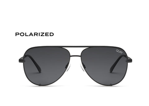 QUAY High Key Micro Sunglasses - Black/Smoke Polarized